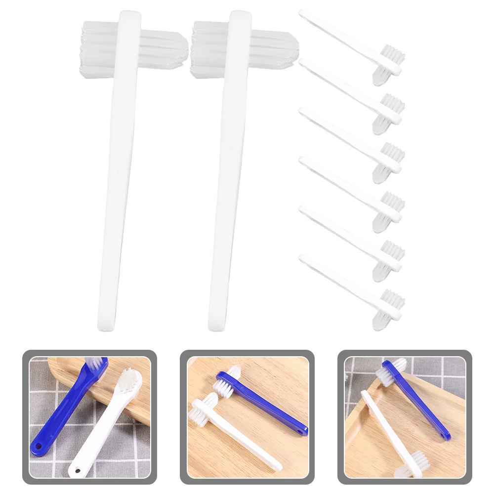 8 Pcs Double-ended Denture Toothbrush Household Mini Small Brace Cleaning Tools Double-head Pp Creative