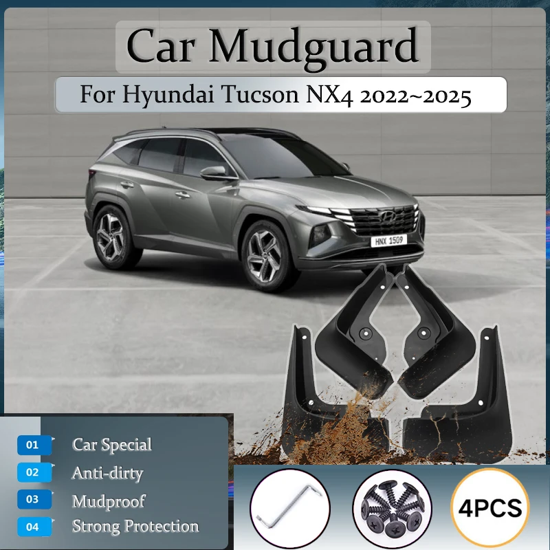 

Car Mudguards For Hyundai Tucson Tu-són NX4 2022 2023 2024 2025 Dustproof Mud Wheel Fender Splash Guard Mudflap Auto Accessories