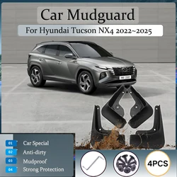 Car Mudguards For Hyundai Tucson Tu-són NX4 2022 2023 2024 2025 Dustproof Mud Wheel Fender Splash Guard Mudflap Auto Accessories