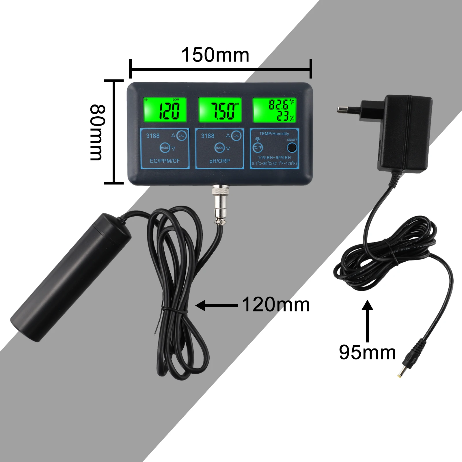 Outdoor for Living Water Quality Tester Moisture 7in1 Analyzer Digital Multi-Parameter Water Tester for tuya WiFi