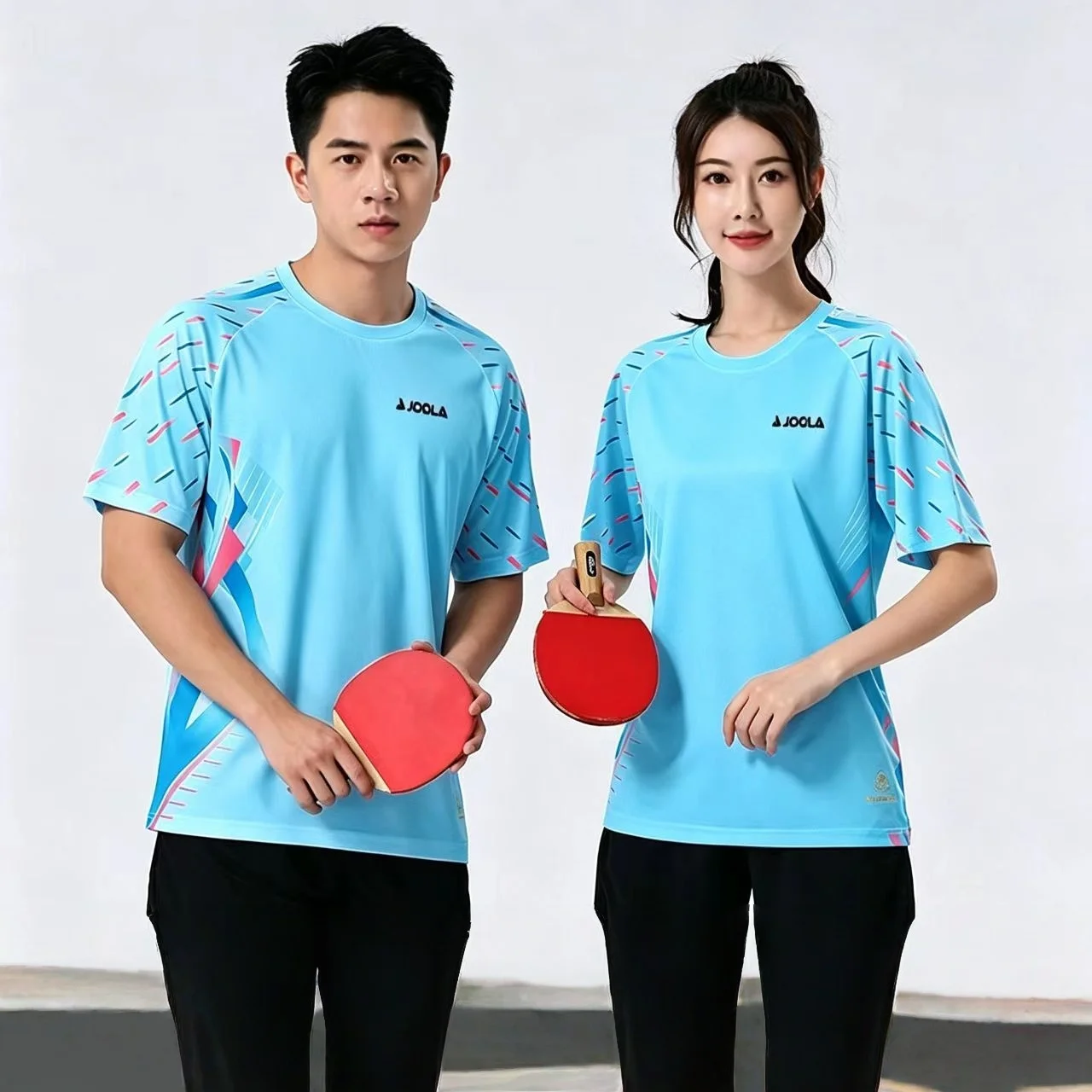 JOOLA Table Tennis Set Summer Men's and Women's Two Piece Quick drying Sports Round Neck Short Sleeve Set