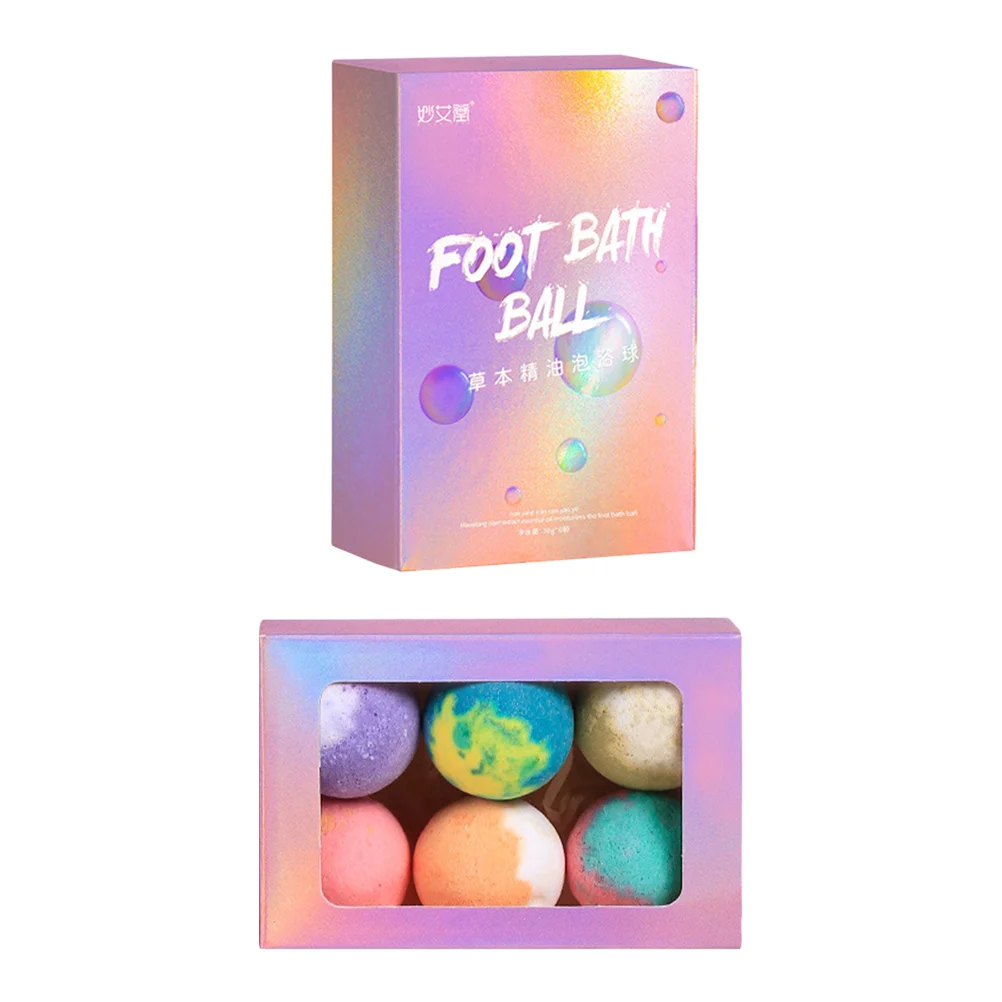 6 Pcs Bath Salt Ball Foot Pills Spa Balls Bathing Round Essential Oil