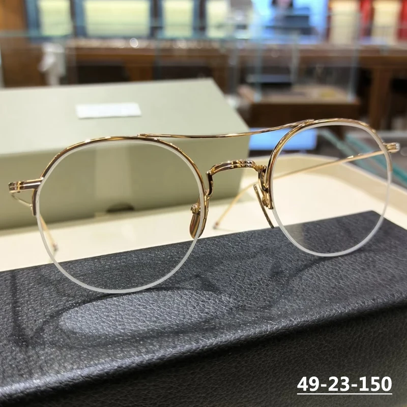 

Модные мужские очки-пилот в оправе с полуоправой TBX903, очки из чистого титана, сверхлегкое качество, женские очки в полурамке с двойным лучом