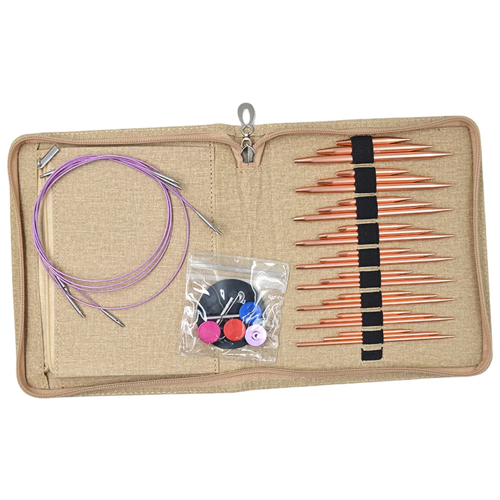 

27Pcs Removable Knitting Needles 3.0-6.0mm 1 Set Crochet Hooks Needles Handmade Crafts Comfortable Grip for DIY Scarves Gloves