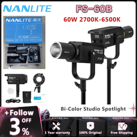 Nanguang Nanlite FS-60B 60W Spotlight Fill Led Video Light 2700K-6500K App Control Bowens Mount For Studio Shooting Video Live