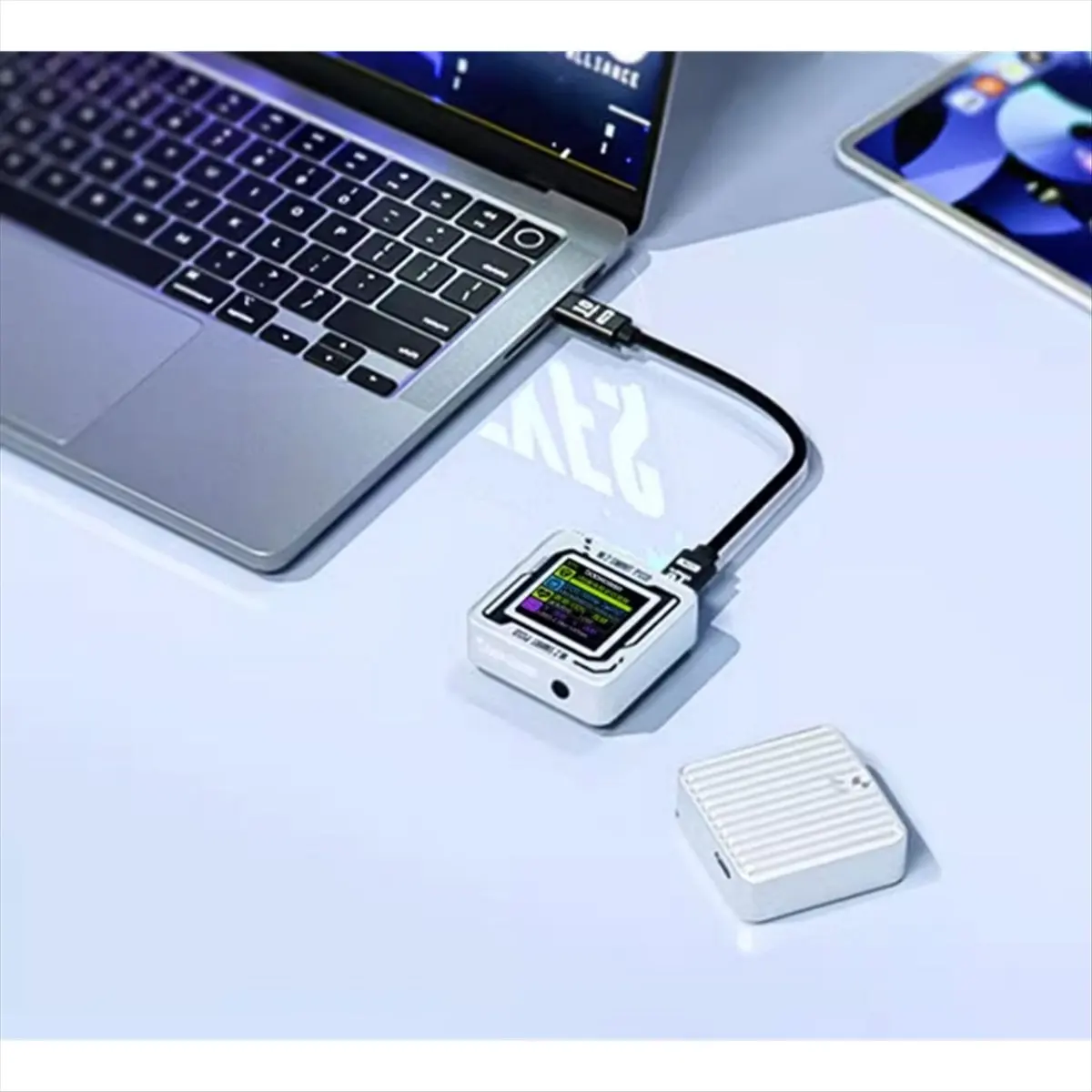 【♮•▲Today-Only!】2230 M.2 NVMe SSD Enclosure with LCD Display Screen USB Type-C 3.2 Gen2 10Gbps Silver