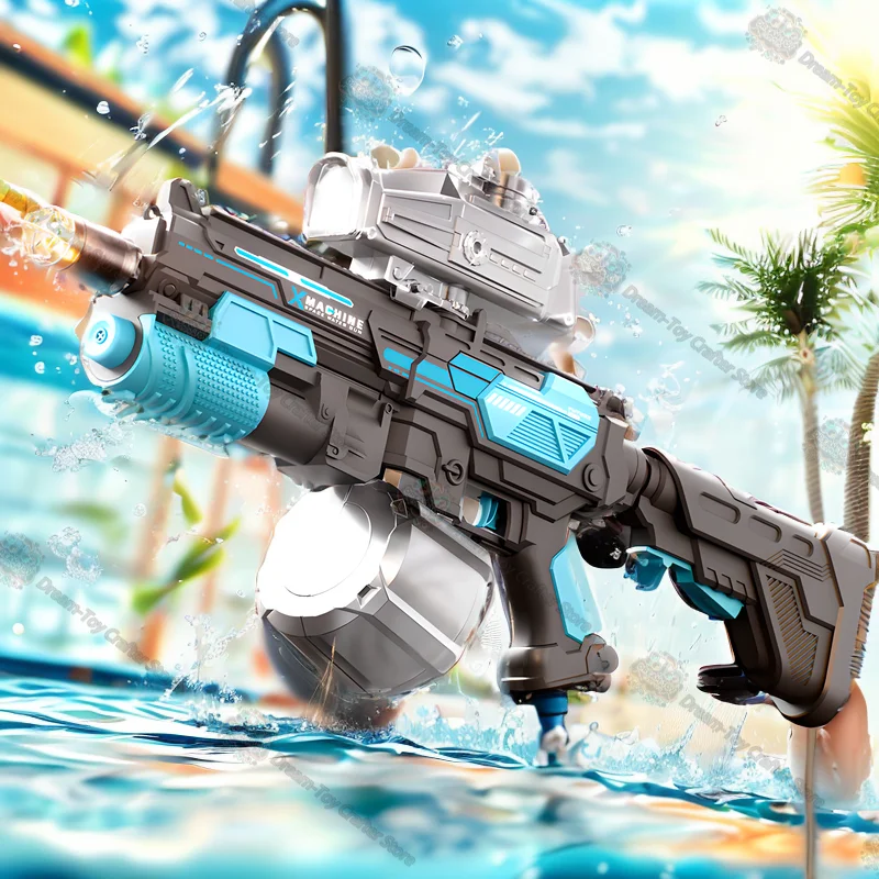 Electric M416 Water Gun Automatic Soaker Toy Rifle Light Up Outdoor Water Blaster for Kids Adults Realistic Shooting Play