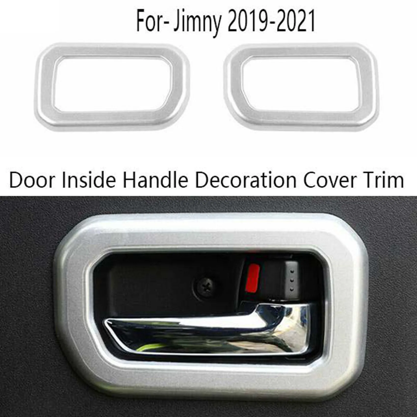 2 PCS Car Door Inside Handle Decoration Cover Trim for- Jimny 2019-2021 JB74 JB64 JB43