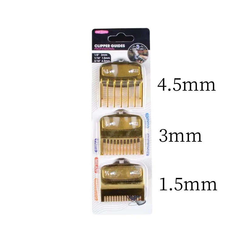 1,5mm 3mm 4,5mm 6mm Abstandskämme für elektrische Haarschneidemaschinen, professionelle Schneidführungskämme für Friseursalons, Schwarz Y0731 – Detail 27