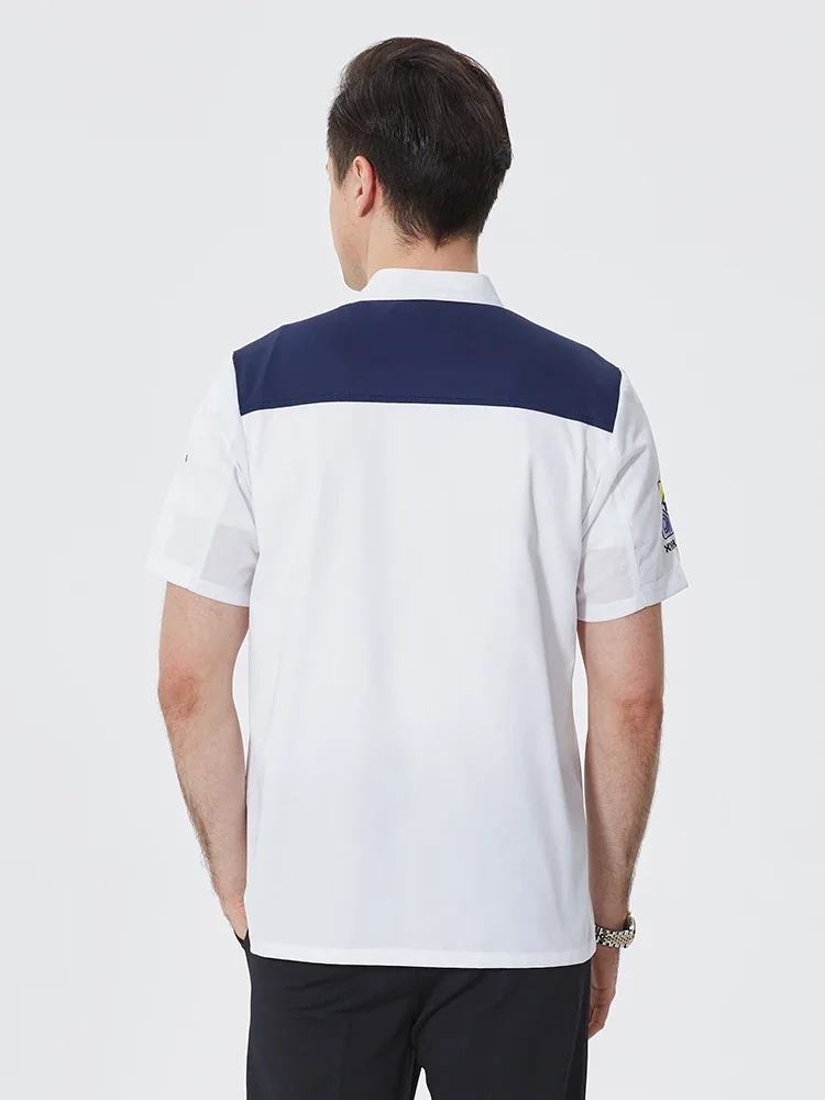 Giacca da cuoco per uomo servizio di ristorazione camicia da cucina giacca da cuoco femminile ristorante cucina uniforme da lavoro panetteria cameriere/tuta da cameriera