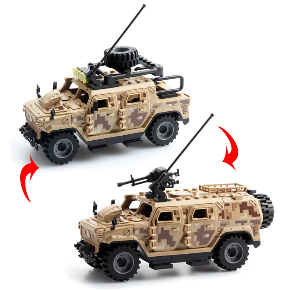 World War 2 WW2 Army Military Soldiers Police SWAT Armored Vehicle Model Building Blocks Bricks Children\'s Toys Gift ﻿