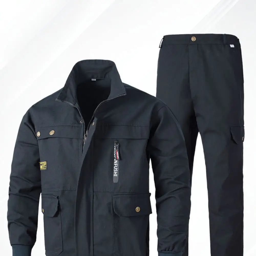 Mens Industrial Protective Workwear Set Durable Multi Pocket Overalls For Automotive Mechanic Factory Construction