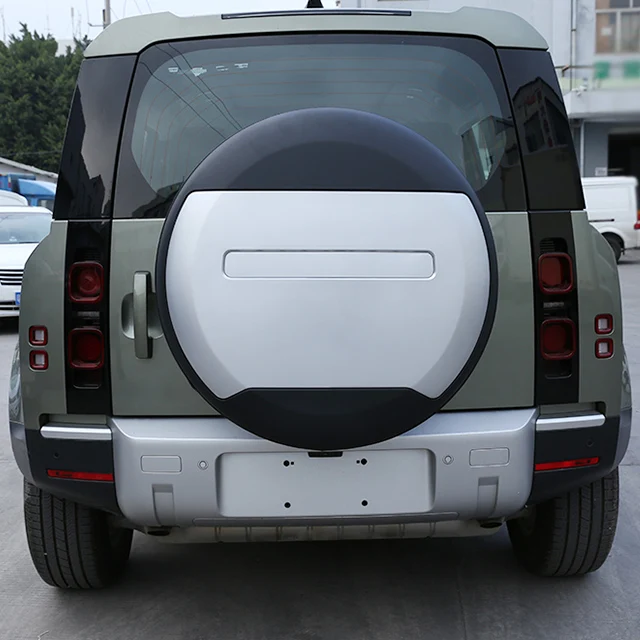 Black or white Tire Cover Exterior Accessory ABS Spare Wheel Cover for Land rover Defender Rear door compartment tire cover