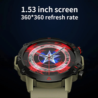 GEJAIN New 1.53 inch Men's AI Voice Call Smart Watch Sports Fitness Tracker Heart Monitor Waterproof Smartwatch For Android IOS