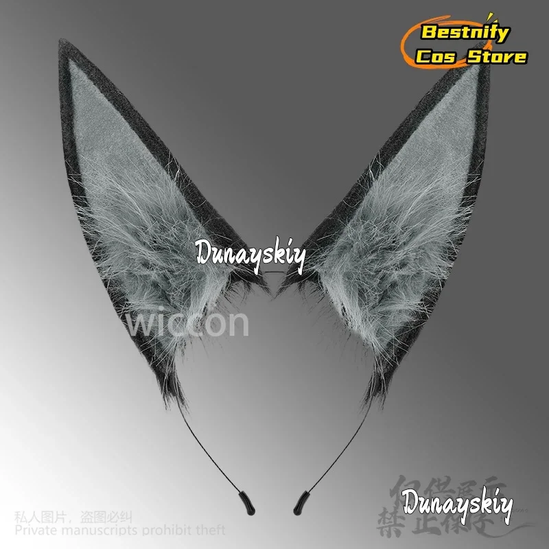 코스프레 호시미 미야비 코스프레 게임 젠리스 존 제로 애니메이션 털복숭이 고양이 늑대 여우 귀 머리 장식 플러시 귀 머리띠 로리타 헤어 액세서리