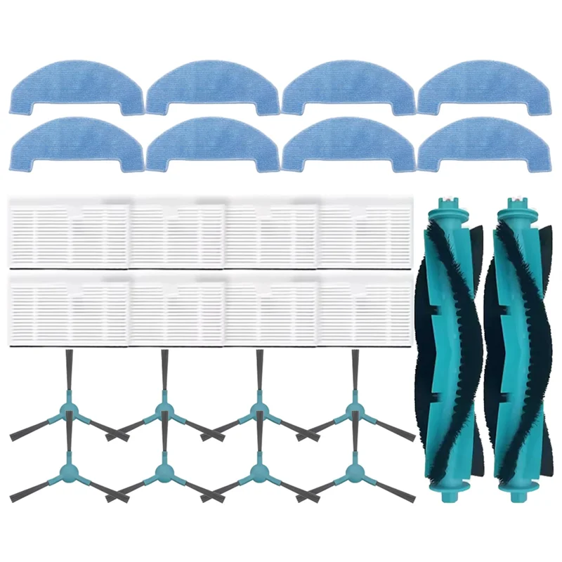 A74G-For Cecotec Conga 7690 Immortal Max قطع غيار المكنسة الكهربائية-26 قطعة فرشاة رئيسية، فرشاة جانبية، فلتر HEPA وقماش ممسحة