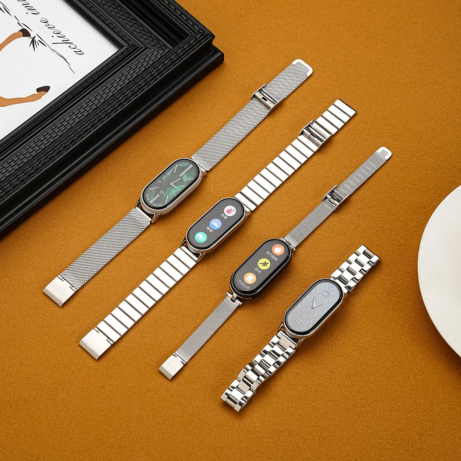 Pasek do Mi Band 8 9 10, pasek do Mi Band 9, bransoletka do Xiaomi Smart Band 8, pasek do zegarka ze stali nierdzewnej NFC, metalowy pasek do Miband 8
