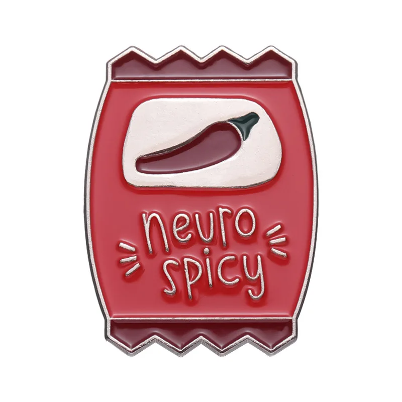 Neuro Spicy Sauce Bun Enamel Pins Creative Food Chili Dipping Brooches Bag Lapel Badges Funny Jewelry Gift for Friends Trinket