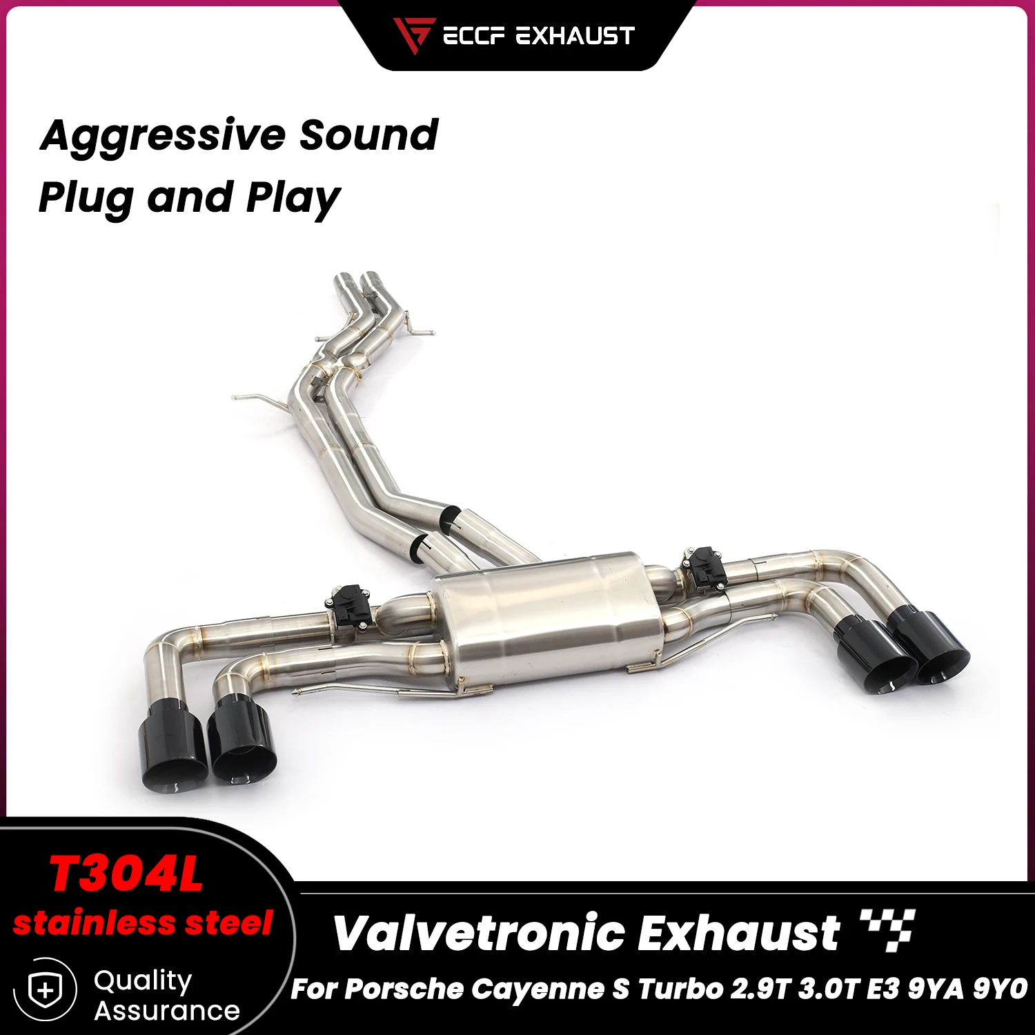 

Sport Valvetronic Exhaust Catback Exhaust for Porsche Cayenne S Turbo 2.9T 3.0T E3 9YA 9Y0 Performance Upgrade Easy Installation
