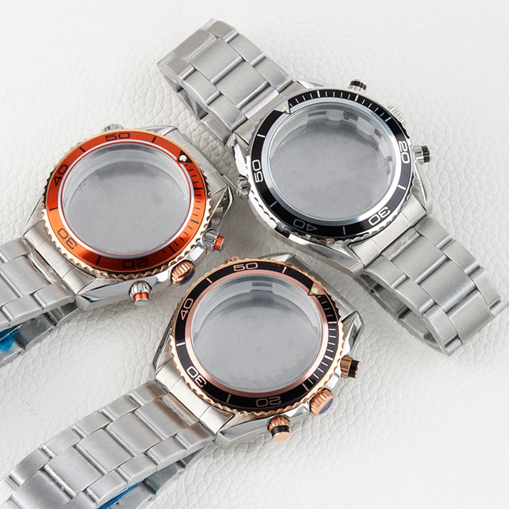 

Diving 45.5mm VK63 Case for Seamaster 300 Stainless Steel watch Case bracelet Fit Seamaster 600 seiko VK63 VK64 Quartz movement