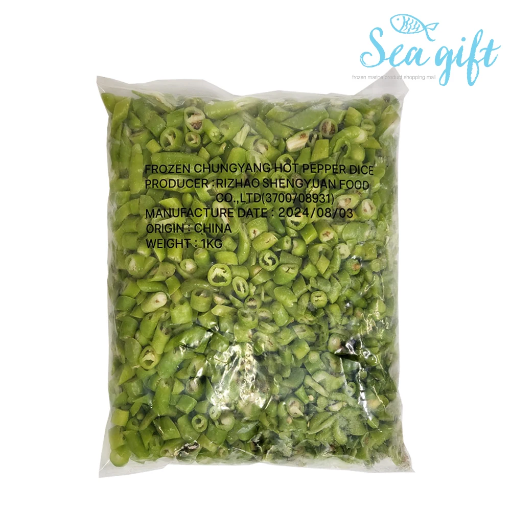 Rebanadas de pimiento Cheongyang congeladas, 1 kg de pimiento picante, vegetales fáciles de reparar
