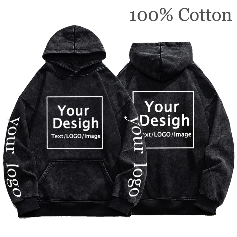 

Your Own Design Brand Logo/Picture Hoodies Men Women Custom Text DIY Sweatshirt 100%Cotton Casual Vintage Hoody Fashion New