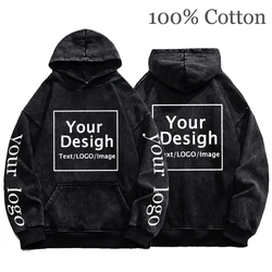 Uw Eigen Ontwerp Merk Logo/Foto Hoodies Mannen Vrouwen Custom Tekst Diy Sweatshirt 100% Katoen Casual Vintage Hoody Mode Nieuw