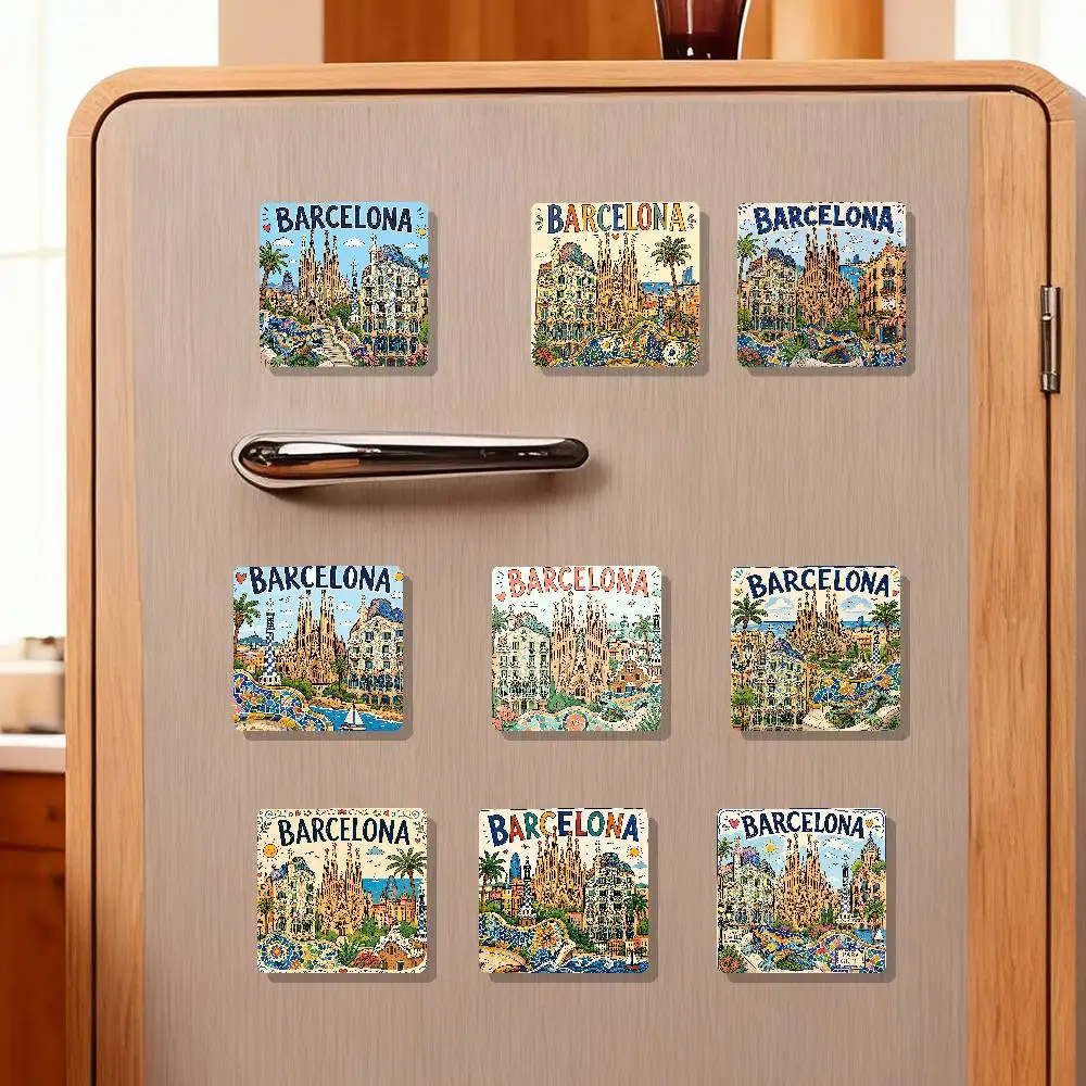 Barcelona Art Aesthetics Refrigerator Magnets For Dishwasher/ Refrigerator/ Freezer, Whimsical Kitchen Decor