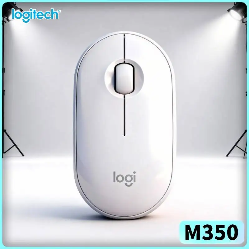 Logitech M350 Ergonomic Pebble Mouse - Comfort Palm Fit, Quiet Operation, Bluetooth Low Energy, 77g Light, Daily Task Tool