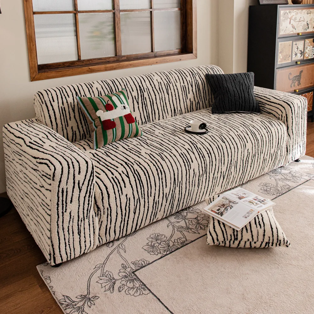 Thick Sofa Slipcover Jacquard Non-slip Sofa Couch Cover Solid Color Four Seasons Sofa Furniture Protector for Living Room
