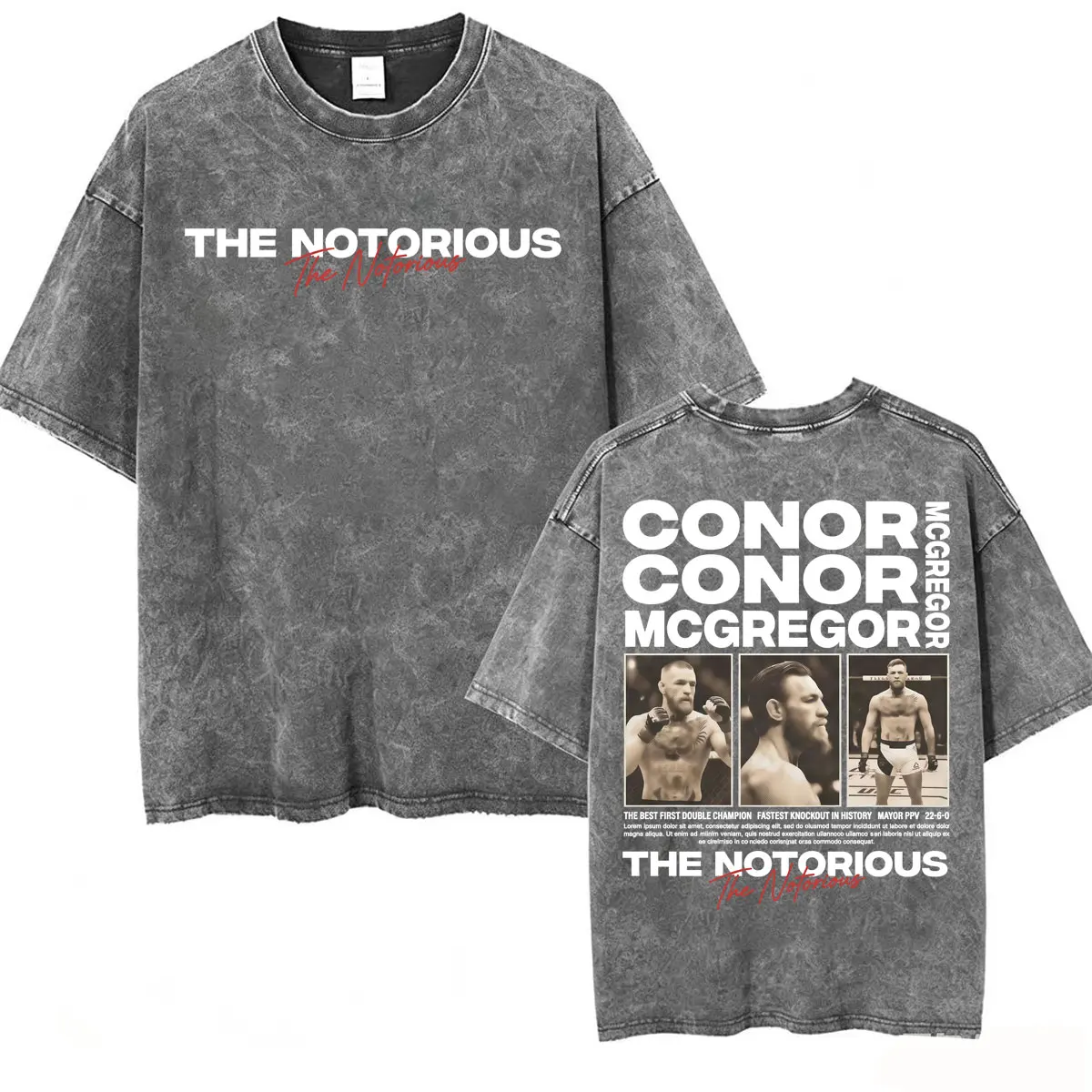 Vintage Washed The Notorious Conor McGregor Merch T Shirts Men's Classic Violence Aesthetic T-shirt Streetwear Oversized T Shirt