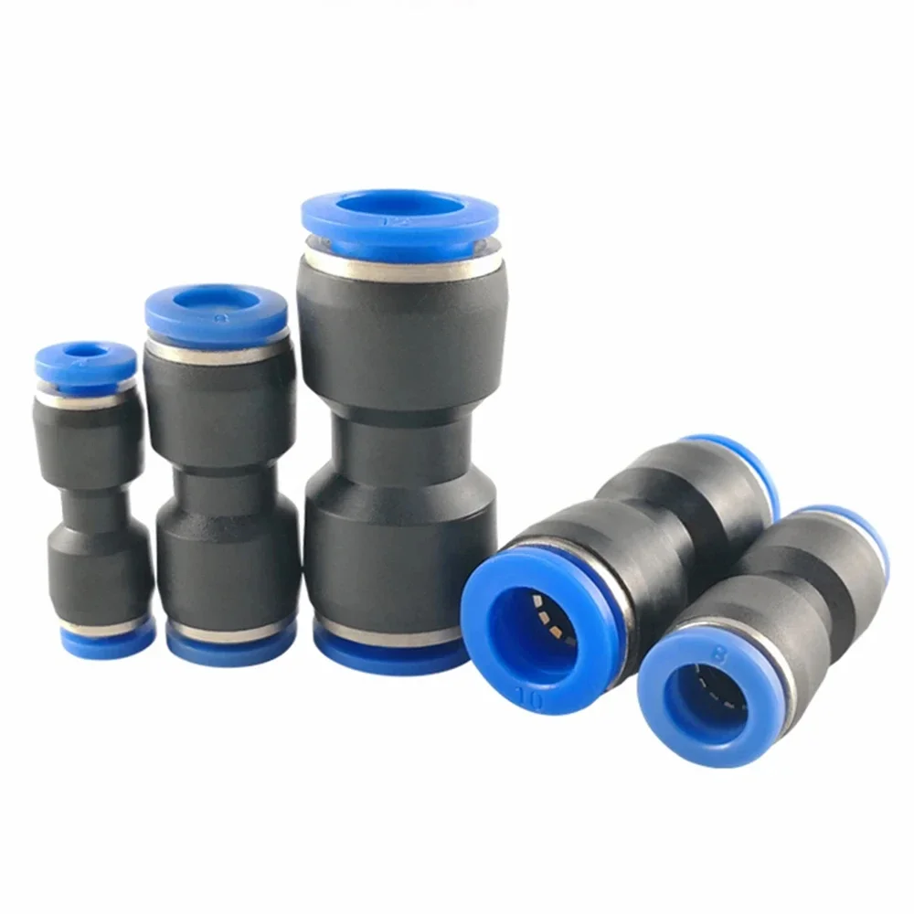 PU PG Pneumatic Quick Connector Plastic Hose Air Pipe 4 6 8mm 10mm 12mm 14mm 16mm Straight Reducing Gas Quick Connection