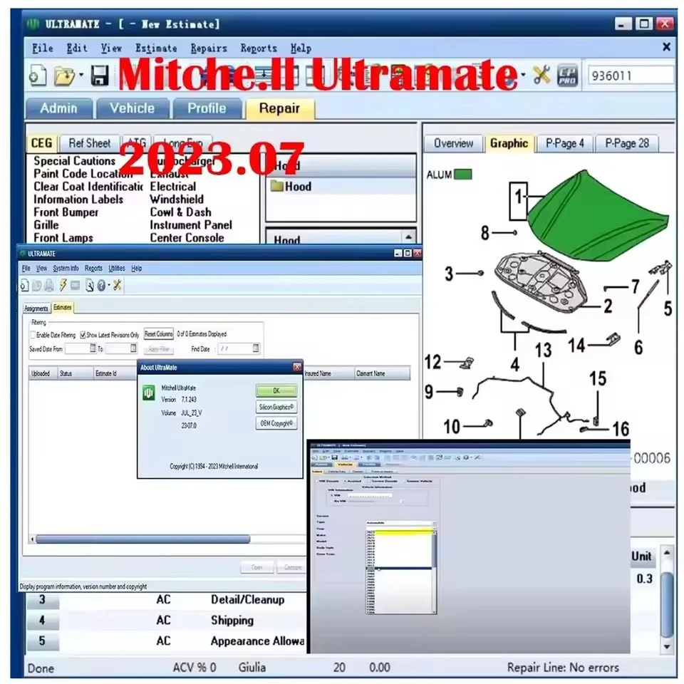 Software per auto Alldata 10.53 con diagrammi di cablaggio in profondità e Mitchell Ultramate 2023.07 per riparazioni auto avanzate