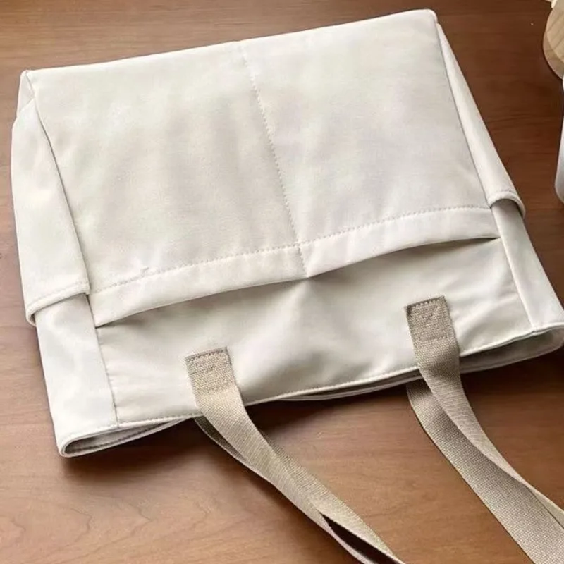 Japan Canvas Tote Bag Zipper Leisure Art Student Oxford Cloth Commute Thickened Handbag Single Shoulder Bag Mobile Phone ID Bag