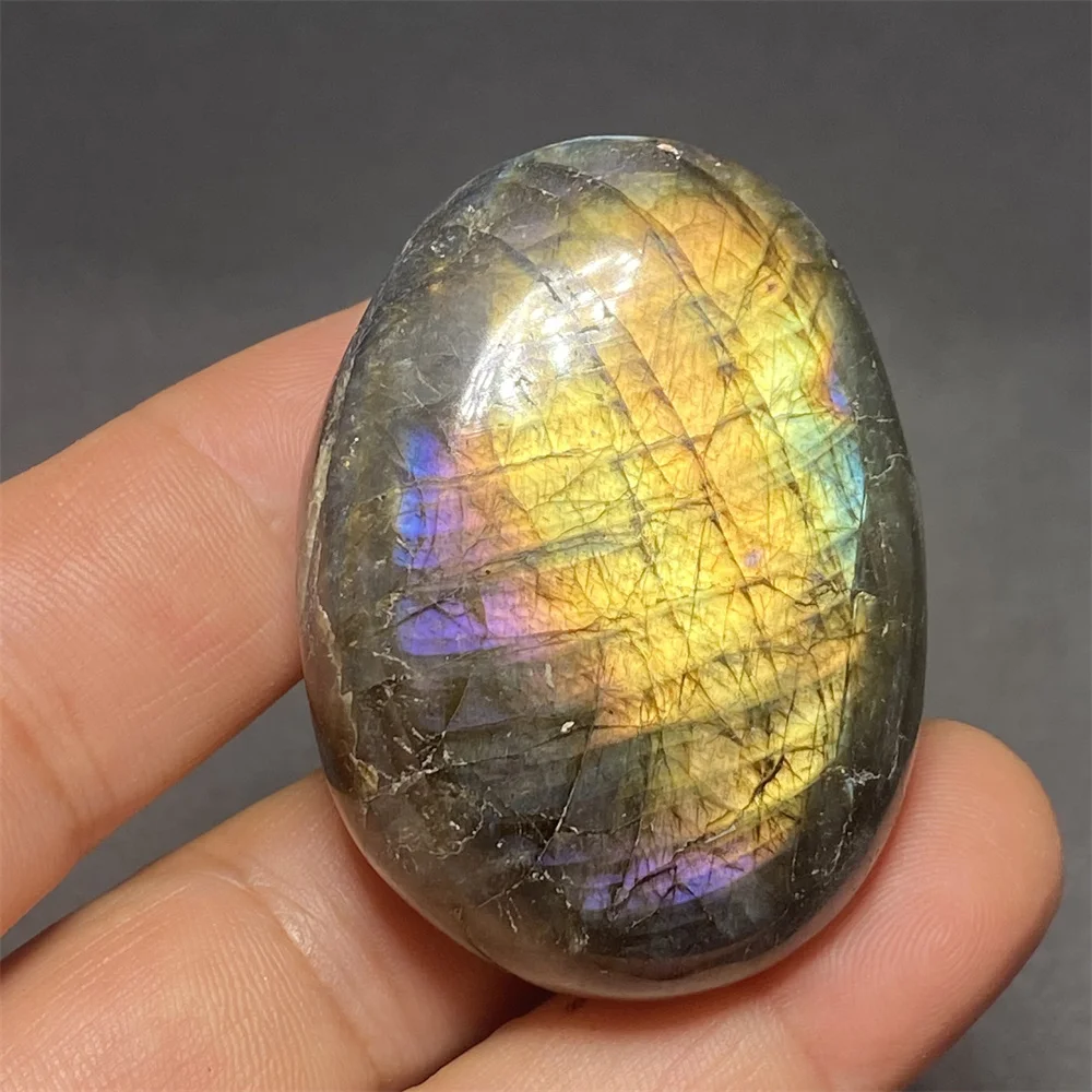 Natural Polished Labradorite Palm To Play Meditation Chakra Massage Gemstone Home Decor Gift