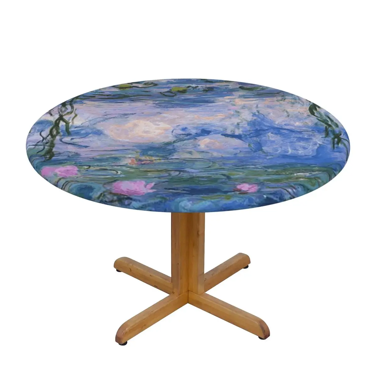 Claude Monet - Water Lilies Waterproof Round Tablecloth Oilproof Table Cloth for Kitchen Events Dining Table Cover