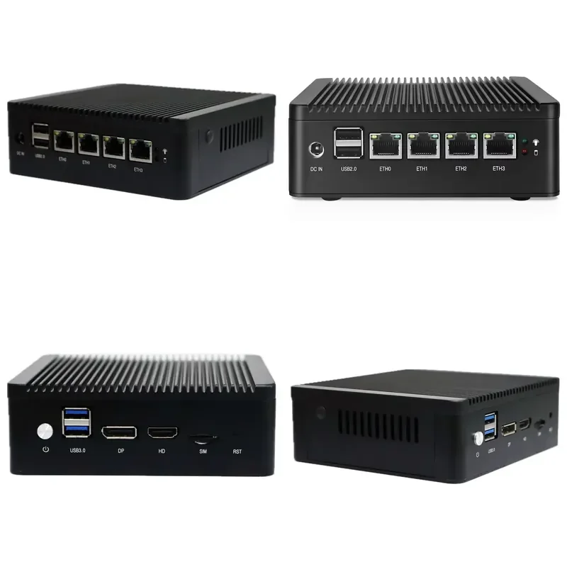 Celeron J4125 Quad Core 2.0Ghz 4 Lan 2.5GbE Ethernet Ports Soft Router Firewall Fanless Mini Industrial PC