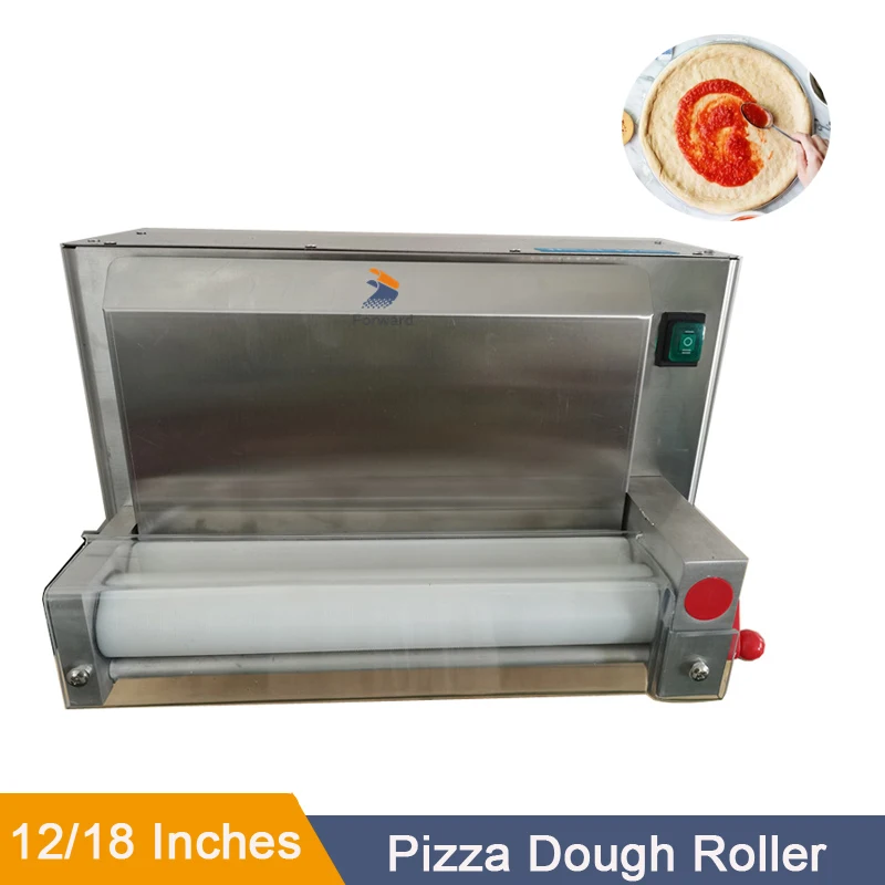 220V/110V Automatic Pizza Dough Roller Sheeter Making 12 inch Pizza  Single Roller Dough Press Machine Pizza Making Machine