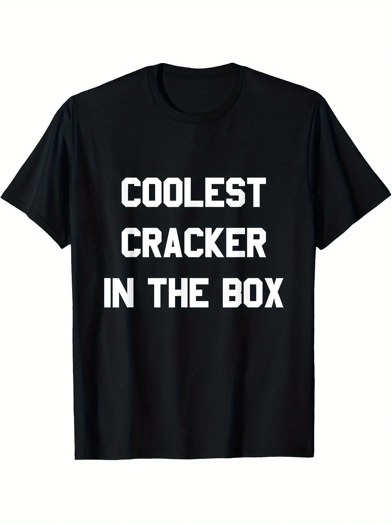 Men'S Black Graphic Tee with a Casual Crew Neck, Made from Comfortable Fabric Suitable for All Seasons. This Trendy Top Features Slight Stretch And a Regular Fit, Making It Ideal for All Body Types. It's a seasonal, stylish, plus size item.