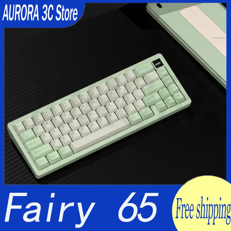 

Набор для клавиатуры Fairy 65, Алюминиевая клавиатура Fairy65, беспроводная Двухрежимная механическая клавиатура Barebones 65% для ПК, игровые подарки