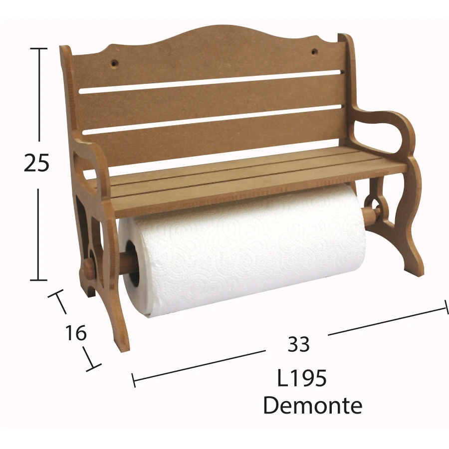 L195 Bank towel holder, paintable raw wood Mdf towel holder