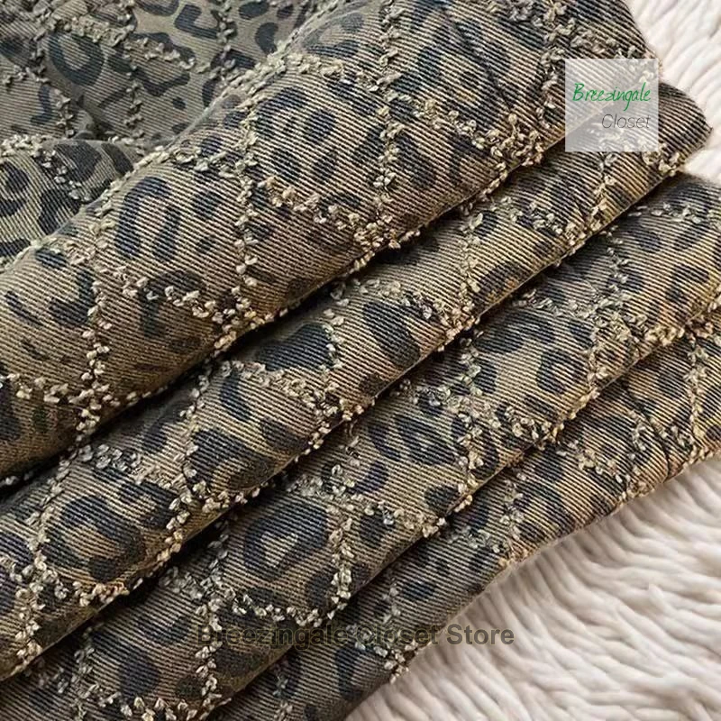 جينز أمريكي عالي الشارع بنقشة الفهد للنساء للربيع والصيف بتصميم عصري متخصص جديد كلاسيكي كاجوال نحيف مستقيم واسع الساق. #5