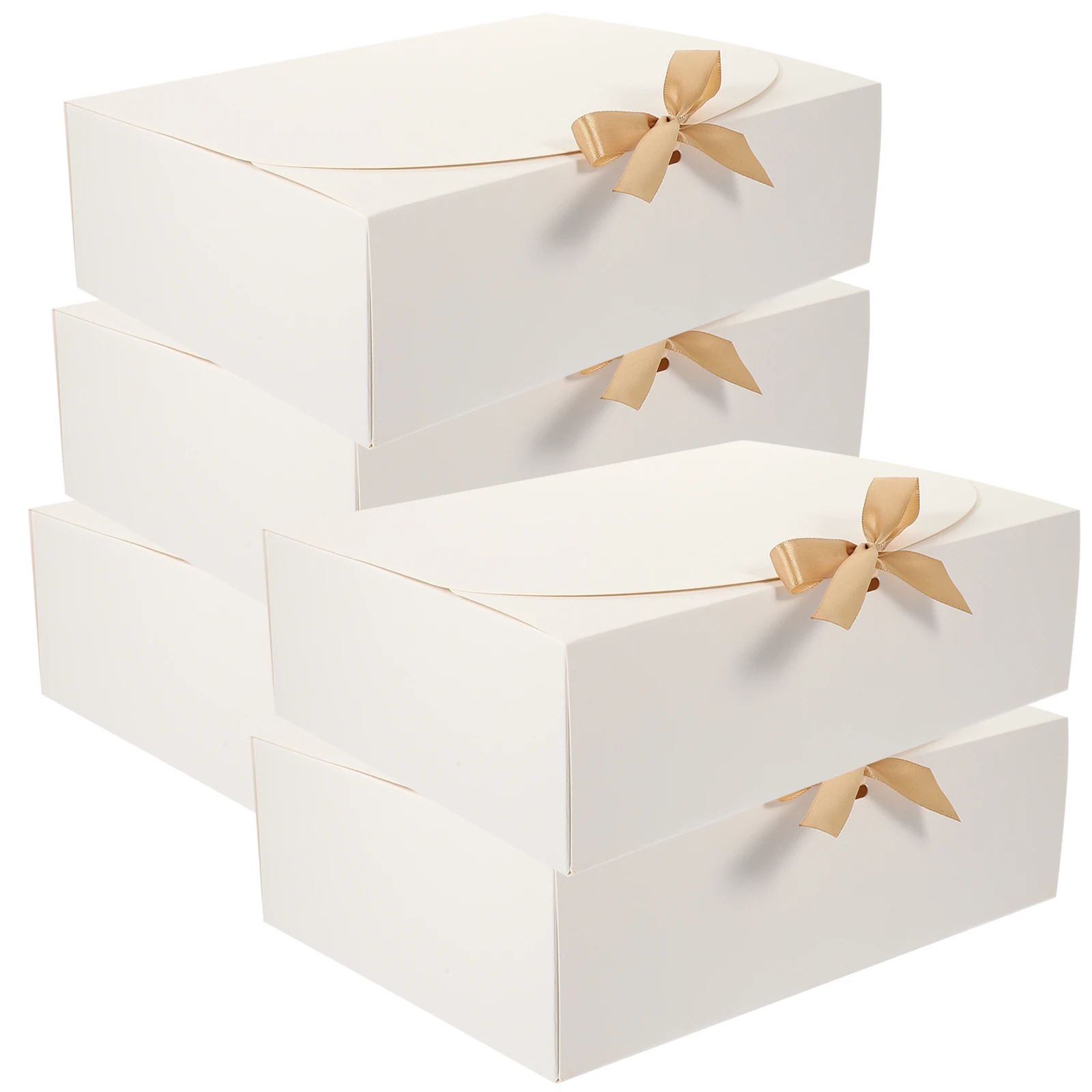 

5 Pcs Gift Boxes White Card for Candies Party Treat Candy Bag Chocolate European Style Favors Bridesmaid