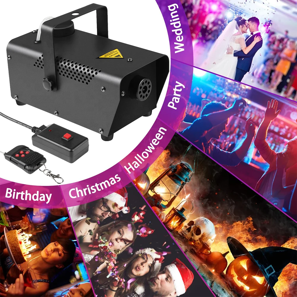 

400W Mini Thermal Smoke Fog Machine Stage Effect Equipment For Home DJ Party Concert Halloween Christmas Recommend