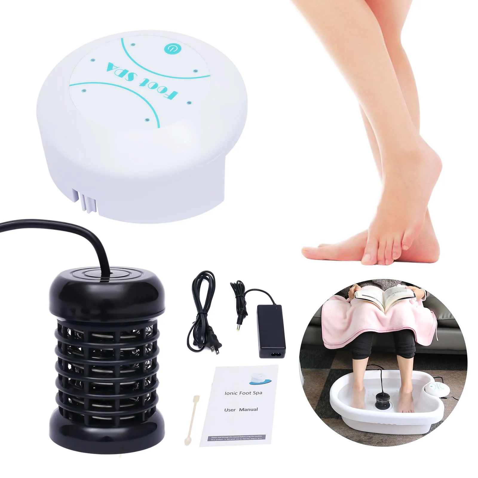 Imagem -02 - Portátil Salão Ion Aqua Foot Bath Banho de pé Ionic Detox Spa Cleanse Machine