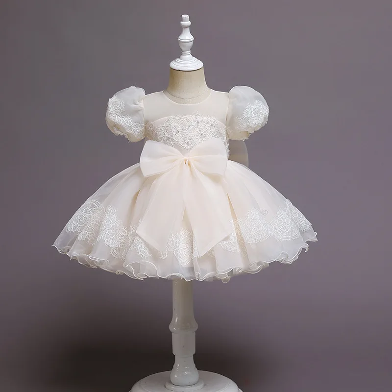 Baby Girls Dress Big Bow Wedding Tutu Gown White Baptism Dress Christening Ball Gown Kids Dress For Girl Party Dresses