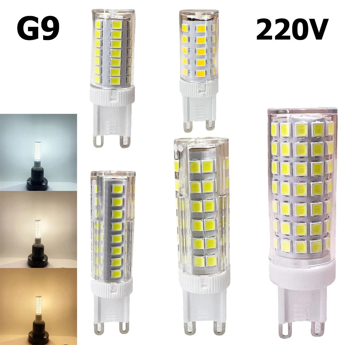 G9 LED Corn Bulb 7W 9W 12W 15W 18W 3000K/4500K/6500K White Ceramic Light 2835SMD High Bright Lamp Halogen Lights Replacement