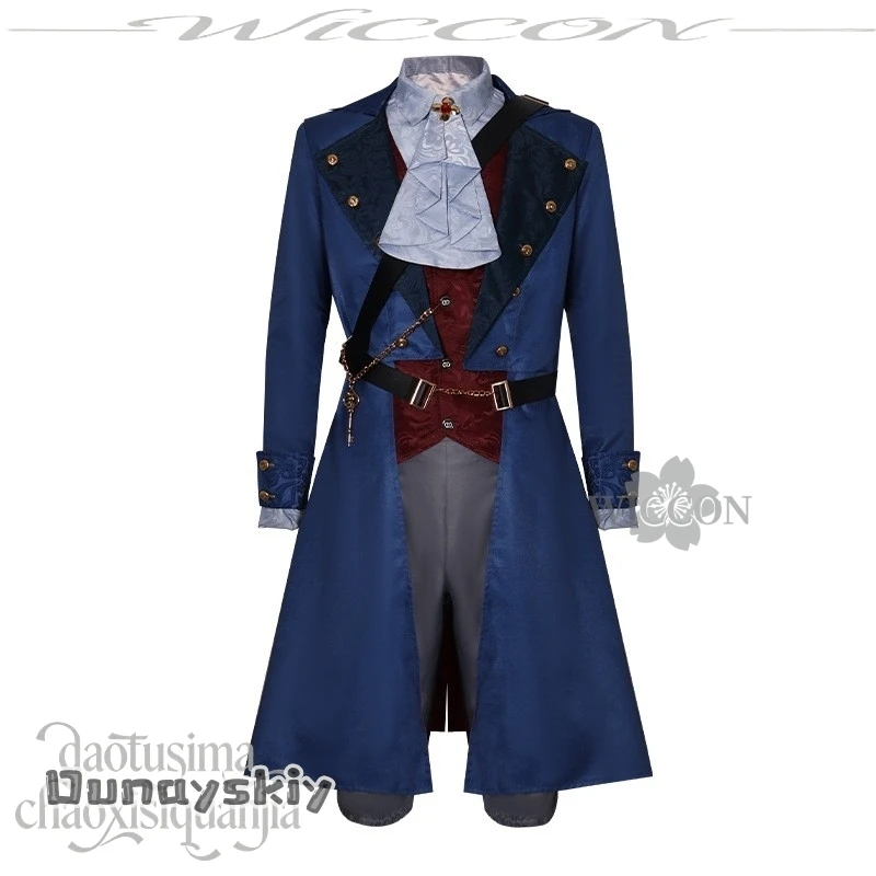 

Ретро-костюм в дворцовом стиле: великолепная готическая униформа, темно-синее пальто, красный жилет, винтажная рубашка, парик, набор для Хэллоуина, косплей по аниме и играм (aBcDi@ liee)