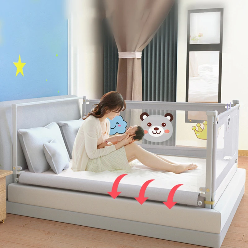 Newborn Baby Anti-Fall Bed Barrier Children Bedroom Sleeping Protector Fence Kids Sleep Alone Security Bed Rail Side Protective