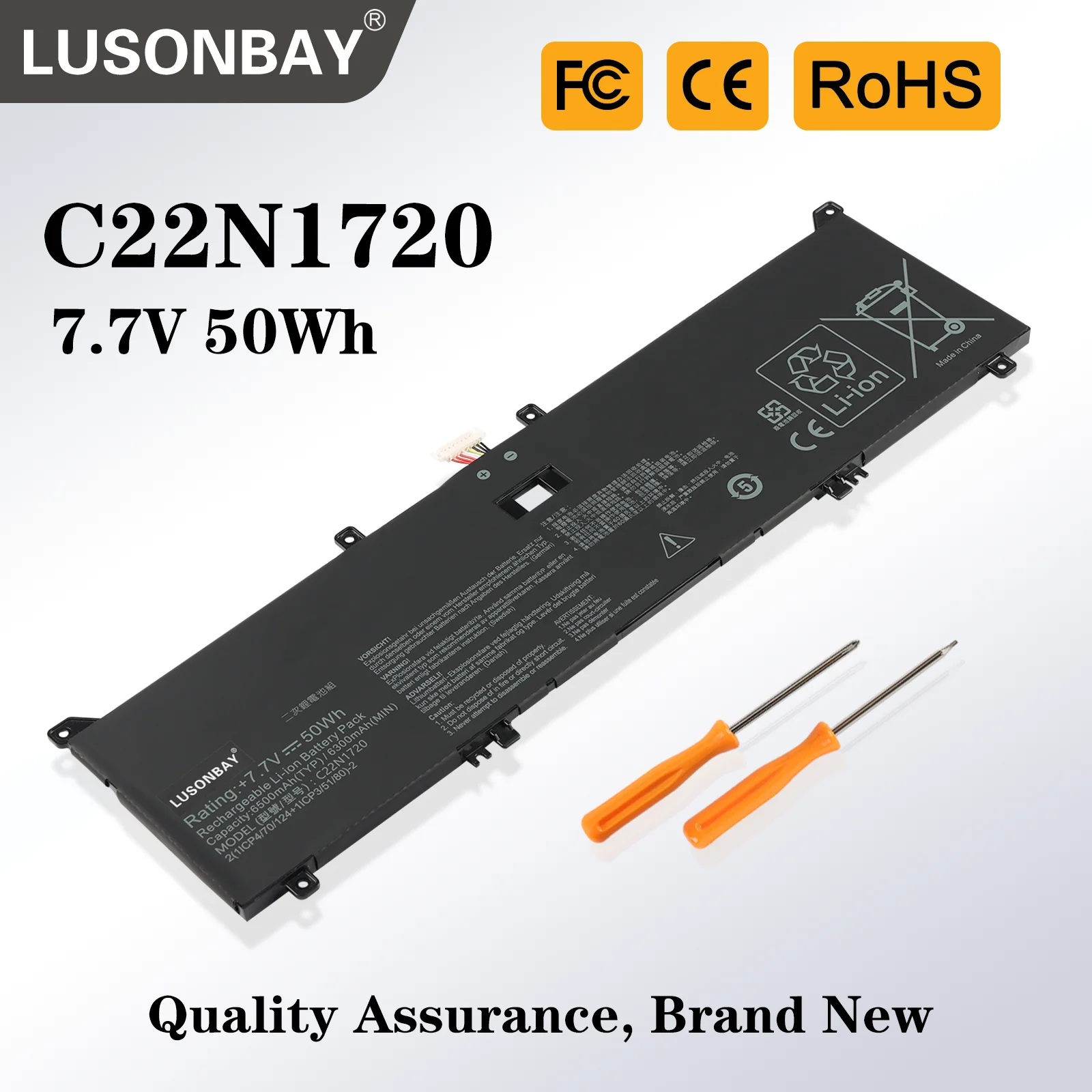 LUSONBAY C22N1720 Laptop Battery For ASUS ZenBook S UX391 UX391FA UX391UA UX391FA-AH001T Series Notebook 7.7V 50WH Fast Delivery